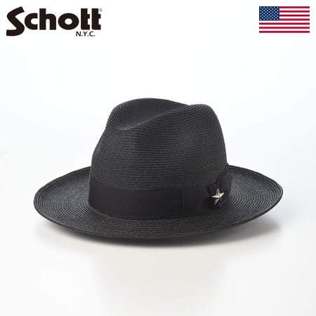 ショットのブレードハット ONE STAR RAFFIA BRAID HAT（ワンスター ラフィアブレード ハット） SC162 ブラック