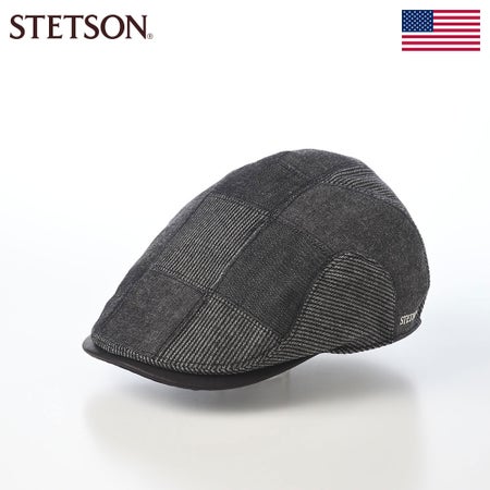 ステットソンのハンチング WASHED DENIM PATCHWORK HUNTING（ウォッシュドデニム パッチワーク ハンチング） SE870 ブラック