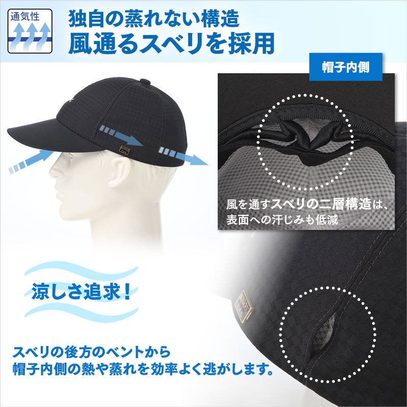 ノックスのゴルフキャップ Aeria Golf Cap（エアリア ゴルフキャップ） ブラック
