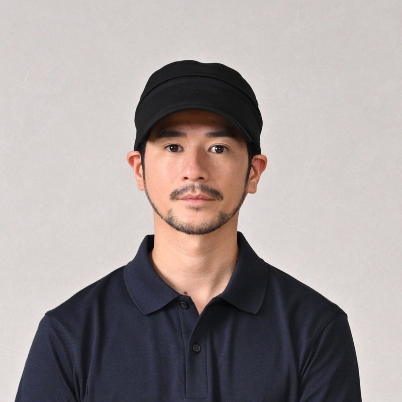クロコダイルのサンバイザー Air Mesh 2way Golf Cap（エアメッシュ ツーウェイ ゴルフキャップ） ブラック
