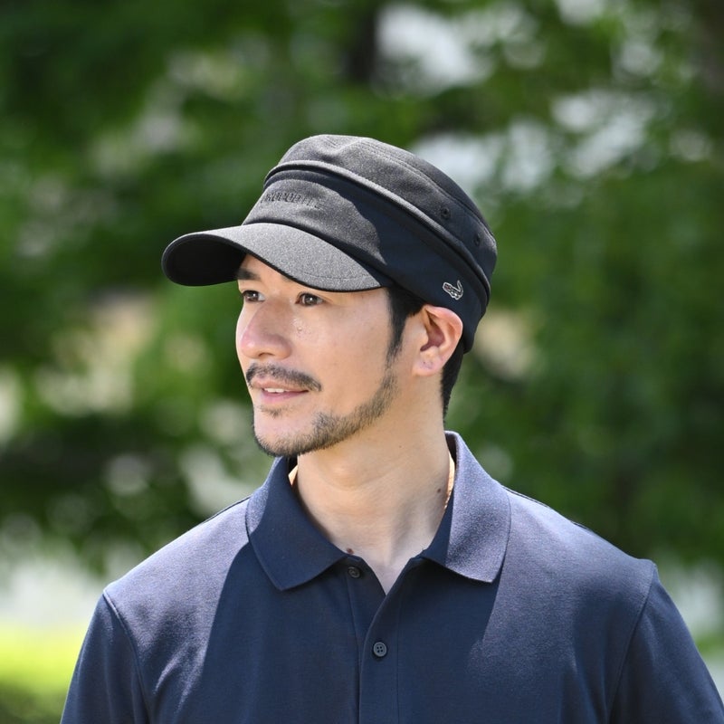 クロコダイルのサンバイザー Air Mesh 2way Golf Cap（エアメッシュ ツーウェイ ゴルフキャップ） ブラック