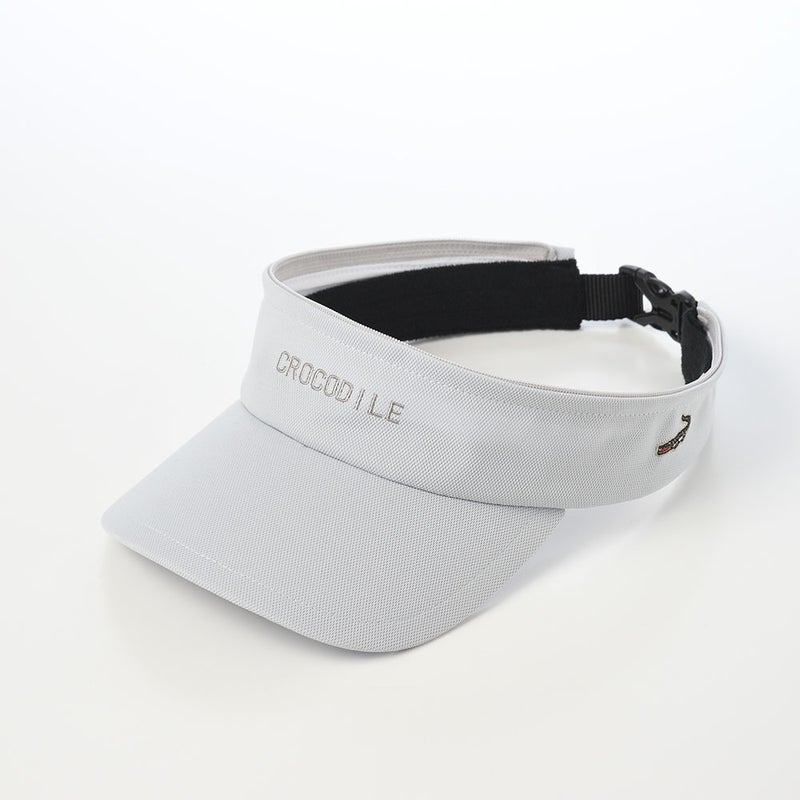 クロコダイルのサンバイザー Air Mesh 2way Golf Cap（エアメッシュ ツーウェイ ゴルフキャップ） ライトグレー