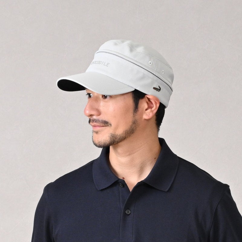 クロコダイルのサンバイザー Air Mesh 2way Golf Cap（エアメッシュ ツーウェイ ゴルフキャップ） ライトグレー
