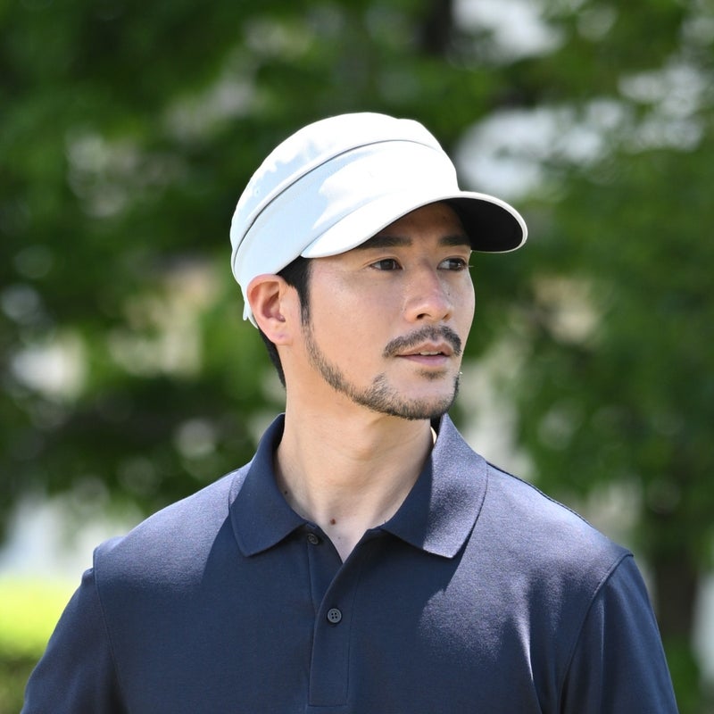 クロコダイルのサンバイザー Air Mesh 2way Golf Cap（エアメッシュ ツーウェイ ゴルフキャップ） ライトグレー