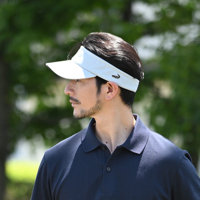 クロコダイルのサンバイザー Air Mesh 2way Golf Cap（エアメッシュ ツーウェイ ゴルフキャップ） ライトグレー