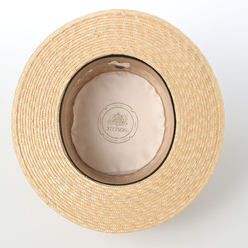 STETSON ベージュ ボーラーハット　カンカン帽　BRAID KANKAN ステットソン カンカン帽 STRAW BRAID KANKAN HAT（ストローブレード