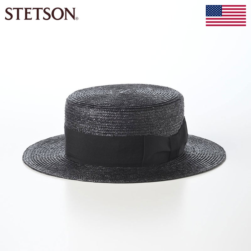 ステットソンのカンカン帽 STRAW BRAID KANKAN HAT（ストローブレード カンカンハット） SE853 ブラック