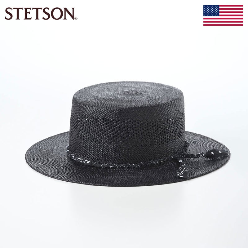 ステットソンのボーターハット VENTED FLAT BANDANA PANAMA（ベンテッド フラット バンダナ パナマ） SE873 ブラック