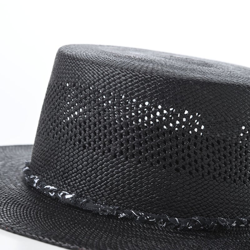 ステットソンのボーターハット VENTED FLAT BANDANA PANAMA（ベンテッド フラット バンダナ パナマ） SE873 ブラック