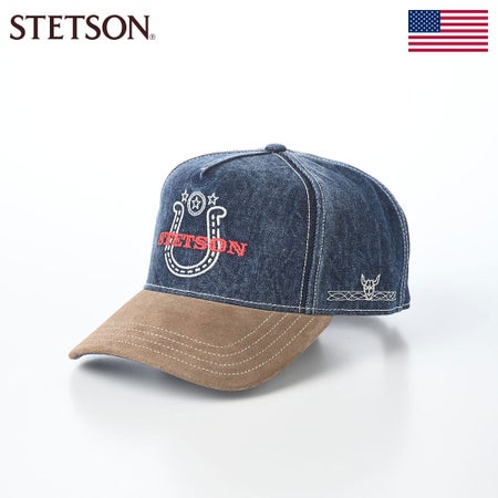 ステットソンのキャップ TRUCKER CAP DENIM WESTERN（トラッカーキャップ デニム ウエスタン） ST325EU ネイビー