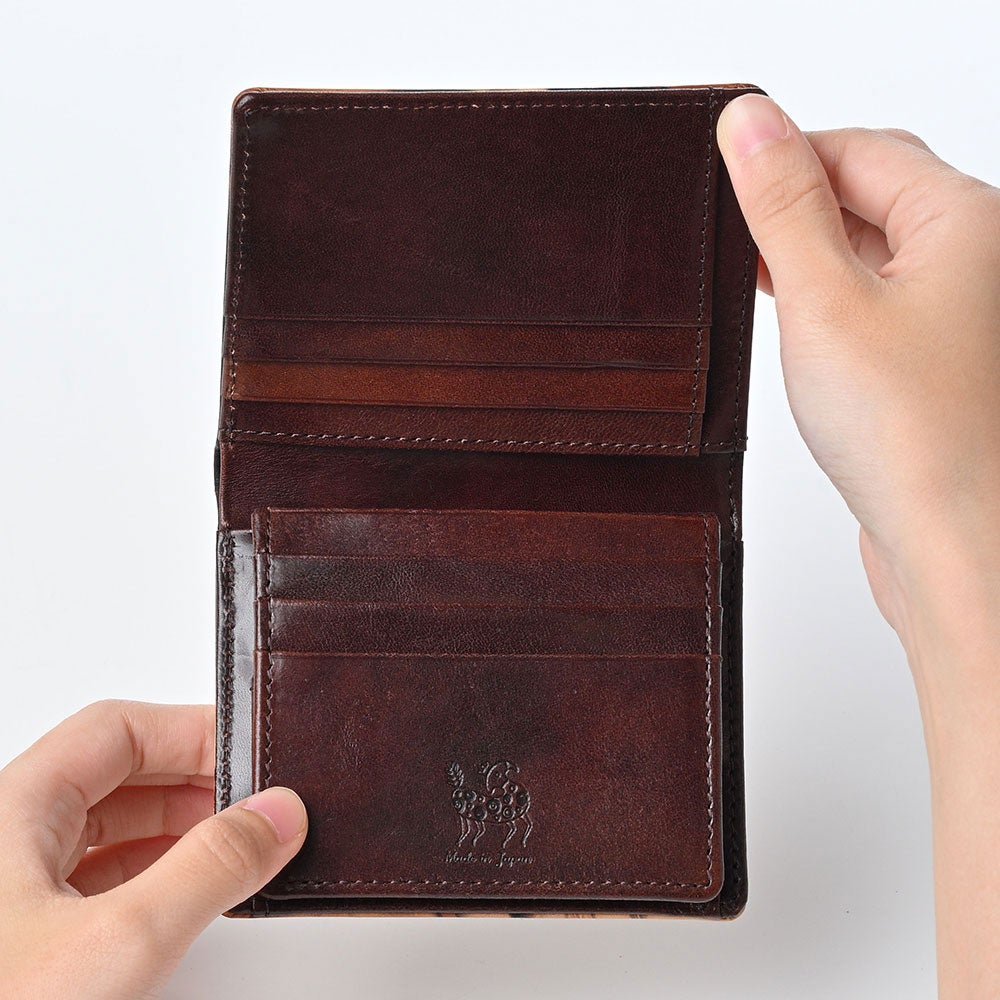 ズー 二つ折り財布 泥染めレザー 二つ折り財布 ブラウン | 帽子通販 時