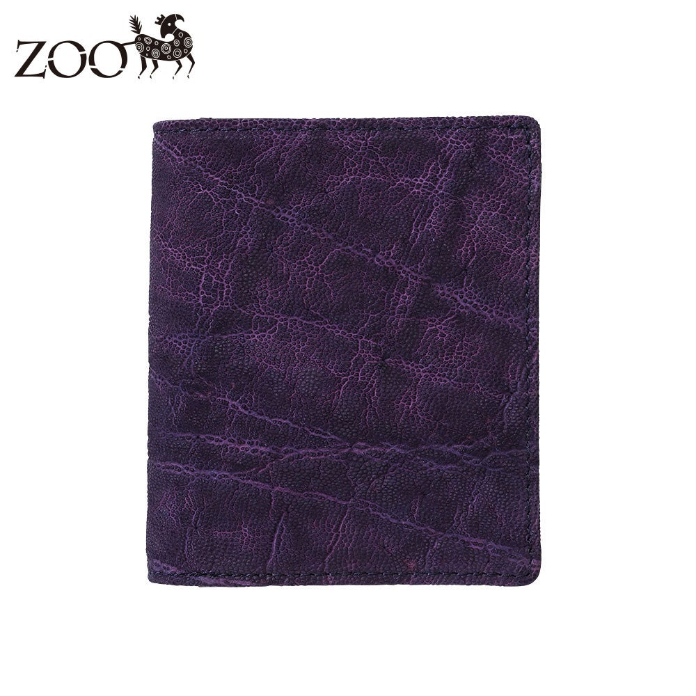 象革 バイカラー 二つ折り財布 パープル | 帽子通販 時谷堂百貨