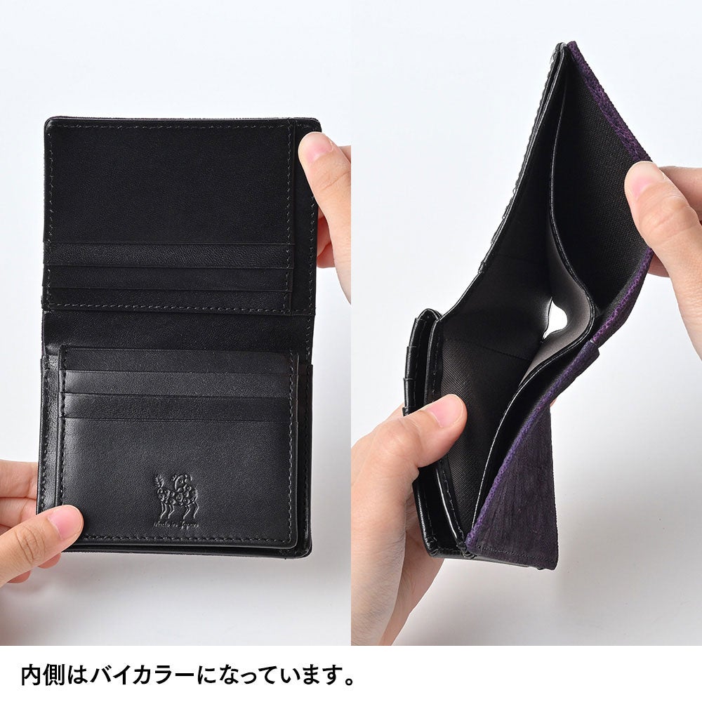 ズー 二つ折り財布 象革 バイカラー 二つ折り財布 パープル | 帽子通販