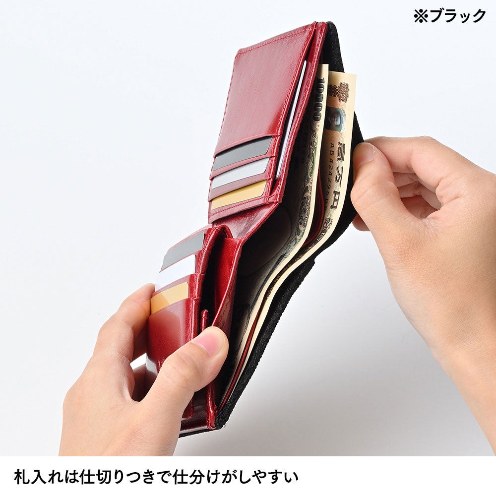 ズー 二つ折り財布 象革 バイカラー 二つ折り財布 パープル | 帽子通販