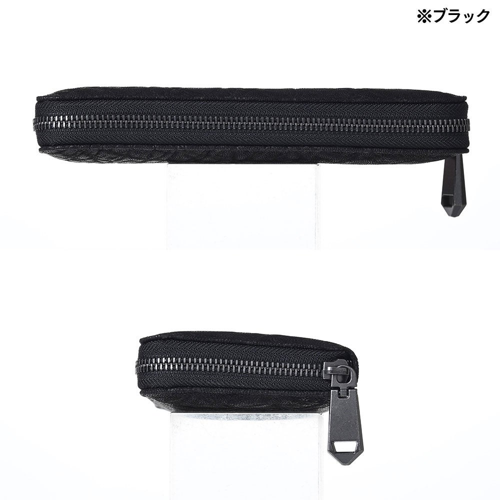 ズー 長財布 象革 バイカラー ラウンドファスナー長財布 ブラック