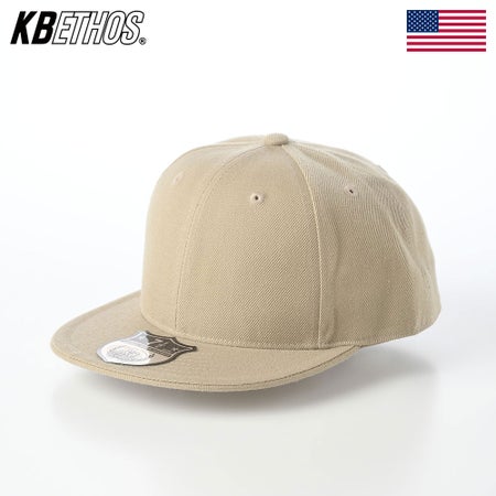 ケービーエトスのキャップ Fitted Flat Brim Cap（フィティド フラット ブリム キャップ） カーキ