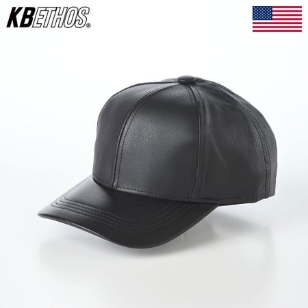 ケービーエトスのキャップ KB Leather Cap（KB レザー キャップ） ブラック