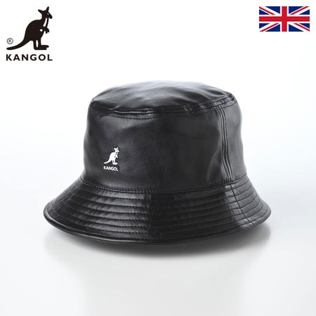 カンゴールのバケットハット SMU FAUX LEATHER BUCKET（フェイク レザー バケット） ブラック