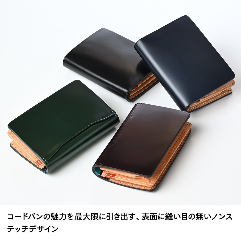 コードバン プレミアム ノンステッチ 名刺入れ AH-051 ブラック | 帽子