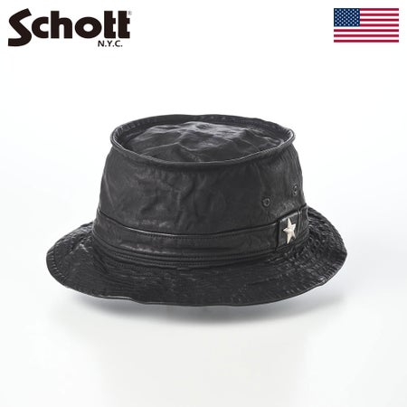 ショットのレザーハット ONE STAR WASHED LEATHER HAT（ワンスター ウォッシュドレザー ハット） SC182 ブラック