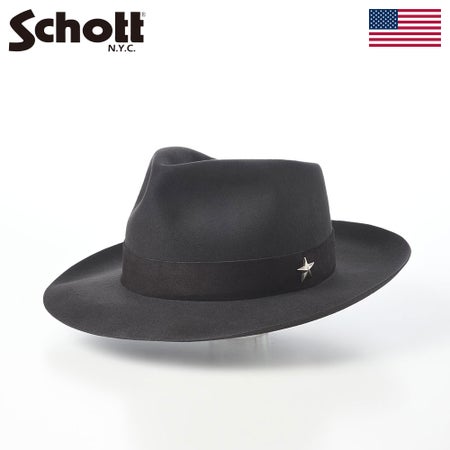 ショットのフェルトハット ONE STAR OPEN CROWN HAT（ワンスター オープンクラウン ハット） SC186 ブラック