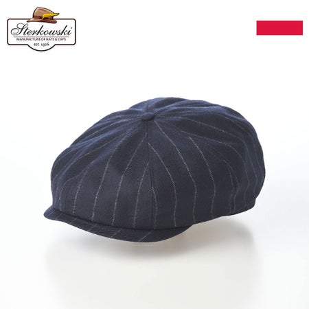 ステルコフスキーのハンチング Shelby Stripe Cap（シェルビー ストライプ キャップ） ネイビーブルー
