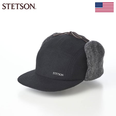 ステットソンのキャップ MELTON PILOT CAP（メルトン パイロットキャップ） 109205 ブラック