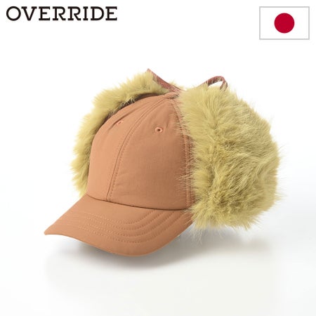 オーバーライドのキャップ OR NYLON EARFLAP CAP（ナイロン イヤーフラップ キャップ） ブラウン