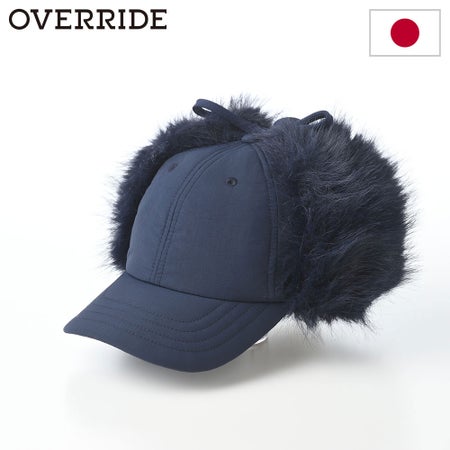 オーバーライドのキャップ OR NYLON EARFLAP CAP（ナイロン イヤーフラップ キャップ） ネイビー